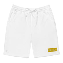 Load image into Gallery viewer, DREAM Gold &amp; White fleece shorts
