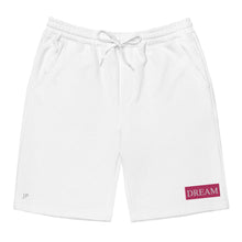 Load image into Gallery viewer, DREAM Pink &amp; White fleece shorts
