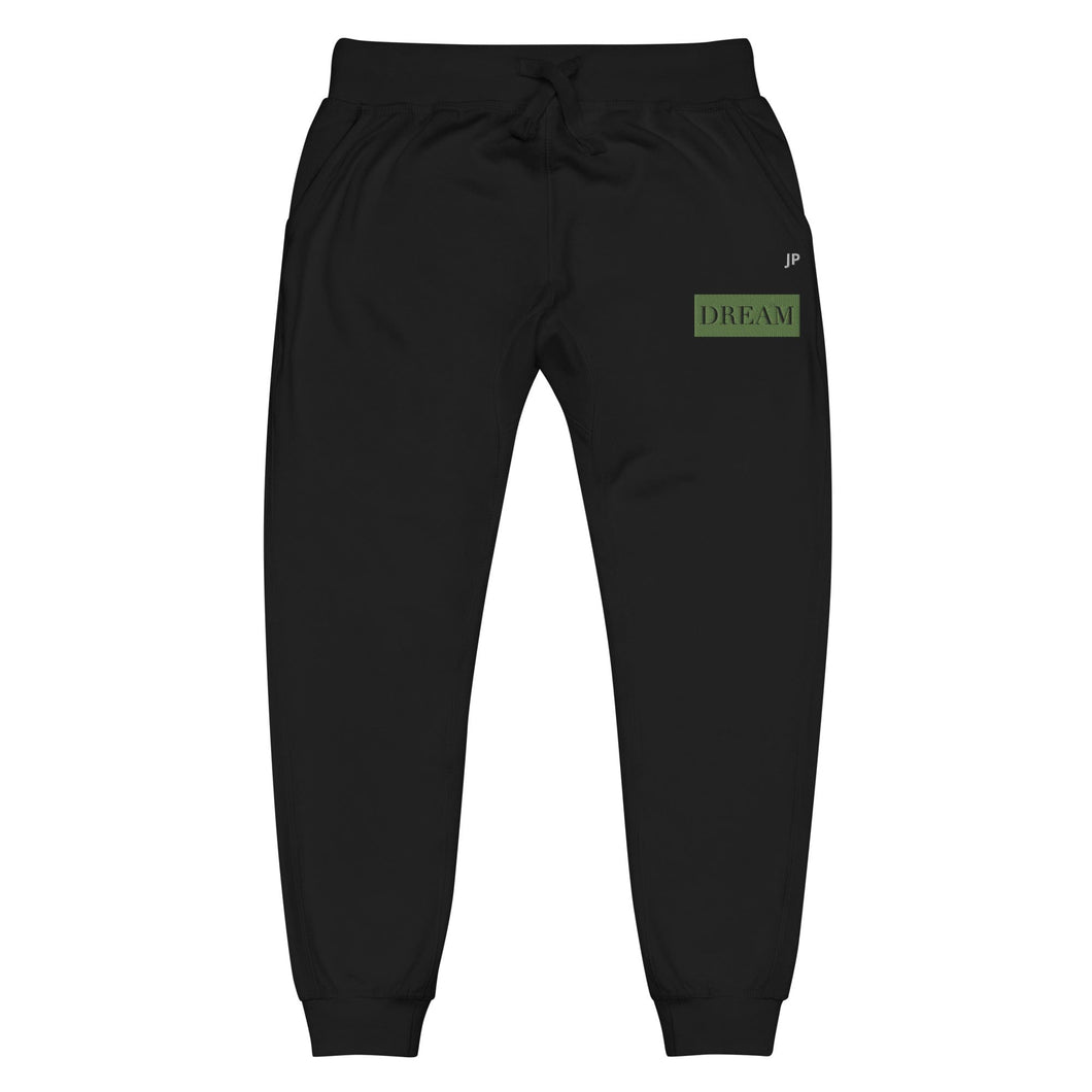 DREAM Green & Black Unisex fleece sweatpants